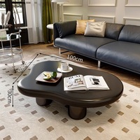 Table basse en bois de style nordique minimaliste, luxueuse, unique, élégante et écologique, design nuage blanc crème pour le salon