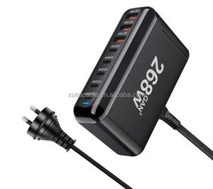 Gan 8 Cổng Máy Tính Để Bàn Sạc Nhanh Sạc Cao-Điện Pd100w Đầu Ra <span class=keywords><strong>3USB</strong></span> + 5type-C Đa Chức Năng Power Supply Adapter Qc3.0 - Product Image 2
