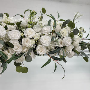 Arche florale carrée en roses blanches artificielles pour mariage, décoration de scène et événements - Product Image 5