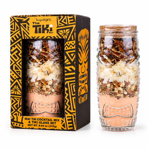 Set di Polvere per Bevande Istantanee Mai Tai in Bicchiere Tiki, Mix Secco per Cocktail con Tappo in Sughero, Frutta Tropicale e Scorza d'Arancia, Confezione Regalo - Product Image 1