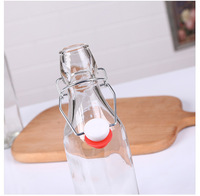 Soda Bière Café Thé Vin Bouteille En Verre 500ml 100ml 250ml 2000ml avec Clip Top Swing Seal Bleu Rouge Silicone Cap 16oz Usa Lemonade