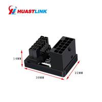 L9NA Kartu Grafis GPU Adaptor Catu Daya Konektor Putar 180 Derajat 12 + 4P 16P Ke 16P untuk Kabel Kartu Chassis Desktop PH316