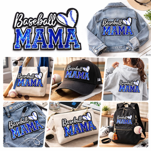 High Density Mama Letter Logo Glitter <b>Patch</b> Football Baseball Sport Style Custom Large Iron <b>On</b> Sequin Chenille <b>Patch</b> For Hoodie - Product Image 6