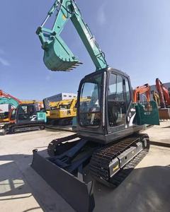 Excavatrice hydraulique Kobelco SK75SR SK75-8 d'occasion, mini-excavatrice Kobelco de 7,5 tonnes, excavatrice à queue courte pour chantier étroit - Product Image 1