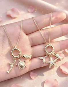Sea Animal Pendant Necklace 18K Gold Plated Micro Insert Inlay Exquisite <b>Chain</b> Jewelry Pendant Necklace - Product Image 6