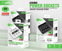 Multiprise avec protection contre les surtensions, 6 prises AC, 5 prises USB, 10A 250V 3000W, câble de 2 m, 6 voies, noire, avec prise de type C
