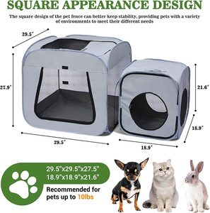 Dilipat lembut Pop kandang anjing pintu ganda persegi panjang kandang anjing pembawa modis perjalanan luar ruangan kursi mobil kucing pembawa tenda kandang anjing - Product Image 3
