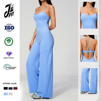 Combinaison de yoga sans coutures anti-transpiration à bretelles croisées, décontractée, tendance, extensible, amincissante, à jambes larges