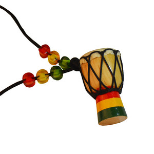 Wholesale Instrument Handmade Mini African <b>Drum</b> Necklace Pendant African Hand <b>Drum</b> Pendant Jewelry - Product Image 2
