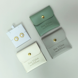 Pochette cadeau de stockage de pièces de monnaie de bijoux en PU de haute qualité Sac et <span class=keywords><strong>enveloppe</strong></span> à bouton imprimés de logo personnalisé pour montres et lunettes - Product Image 1