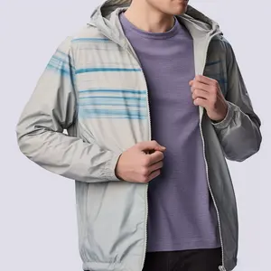 OEM casual ropa deportiva ligera para hombre a granel más tamaño cremallera hasta chaquetas de manga larga chaqueta cortavientos