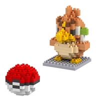 Kit de mini-blocs de construction, briques, personnage de dessin animé Pikachu, animaux, modèle, jeux éducatifs, jouets, blocs Pokémon