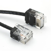 Cable Ethernet Cat6A Ultrafino de Cobre Trenzado, Par Trenzado Sin Blindaje, Cable LAN Flexible RJ45, Aplicable a Gigabit, PC y Router
