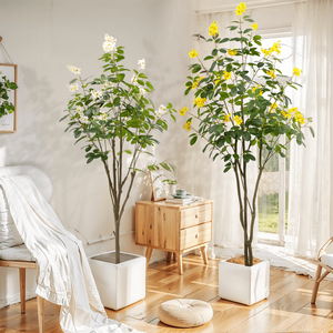 Plante d'intérieur <span class=keywords><strong>en</strong></span> <span class=keywords><strong>pot</strong></span> d'arbre de <span class=keywords><strong>jasmin</strong></span> artificiel de luxe-Plante verte élégante de faux gardénia <span class=keywords><strong>pour</strong></span> l'affichage de décor de salon à la maison. - Product Image 3