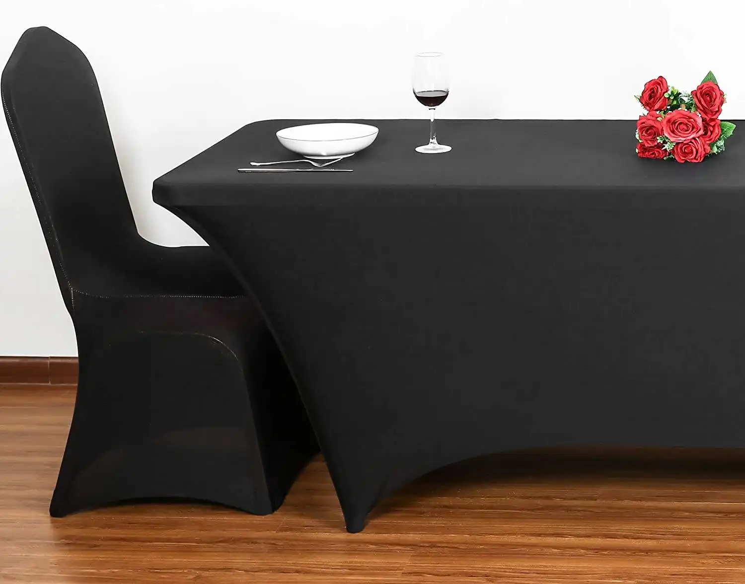 24 قطعة 4 أقدام مستطيلة قماش طاولة أبيض حفلات مأدبة زفاف مطاطي غطاء طاولة سبانديكس قماش طاولة للمناسبات