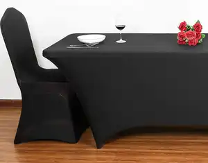 24pcs 4ft rectangle blanc nappe fête banquet mariage stretch spandex couverture de table nappes pour événements
