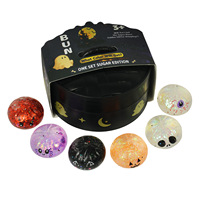 Ensemble de jouets anti-stress Halloween six-en-un : Jouet à presser fantôme mignon avec paillettes pour enfants, idéal pour cadeaux et décorations de fête
