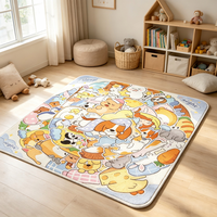 Stadtstraßen-Spielteppich Weicher Rutschfester Wohnzimmerteppich Plüsch Cartoon-Muster Anpassbares Muster Acryl Umweltfreundlich Haustierfreundlich
