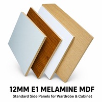 Panneau latéral de meuble en MDF mélaminé de qualité E1 de 12 mm, panneau de fibres standard pour armoire et placard