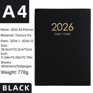 2026 alta calidad PU cuero A4 Agenda planificador grueso cuaderno diario Oficina escuela suministros logotipo personalizado disponible - Product Image 5