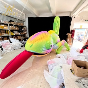 Modelo de <span class=keywords><strong>globo</strong></span> de animal camaleón inflable realista de 3m de largo para actividades temáticas de la naturaleza del bosque, zoológico, decoración de jardín botánico - Product Image 2