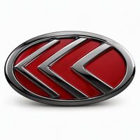 Emblème de voiture en chevrons rouges avec cadre en bronze canon, conception personnalisée, directement de l'usine, pour la décoration extérieure du véhicule, accessoire de mise à niveau