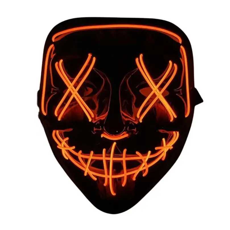 Máscara de Halloween Assustador Purge Fantasia iluminada LED Cosplay Máscaras Assustadoras Máscaras de Halloween para Carnaval