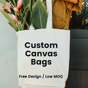 Bán buôn vải mua sắm túi với túi phía trước tùy chỉnh in sinh thái thân thiện bông có thể giặt số lượng lớn cung cấp với túi - Product Image 1