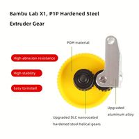 Extruder Baja Keras Berlapis Nano dengan Gigi Ganda dan Gagang Aluminium, Rakitan Upgrade Gigi Extruder Baja Keras Baru dari Bambu Lab