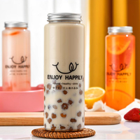 Bouteilles jetables en PET de 350/500/650 ml – Contenants alimentaires étanches pour Bubble Tea, jus, café, champagne et soda