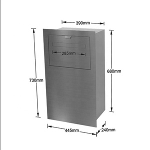 Boîte <span class=keywords><strong>aux</strong></span> <span class=keywords><strong>lettres</strong></span> antivol en acier inoxydable pour l'extérieur, à encastrer dans le mur, pour <span class=keywords><strong>colis</strong></span> et courrier - Product Image 2