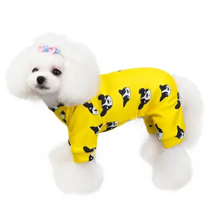 Lovely Smiling Face and Bulldog Pattern Dog Jumpsuit Four Legs Dog Overall Pet Clothes for Dog