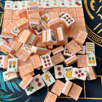 Jeu de Mahjong portable en acrylique FX avec étui de voyage – Idéal pour les soirées et le divertissement