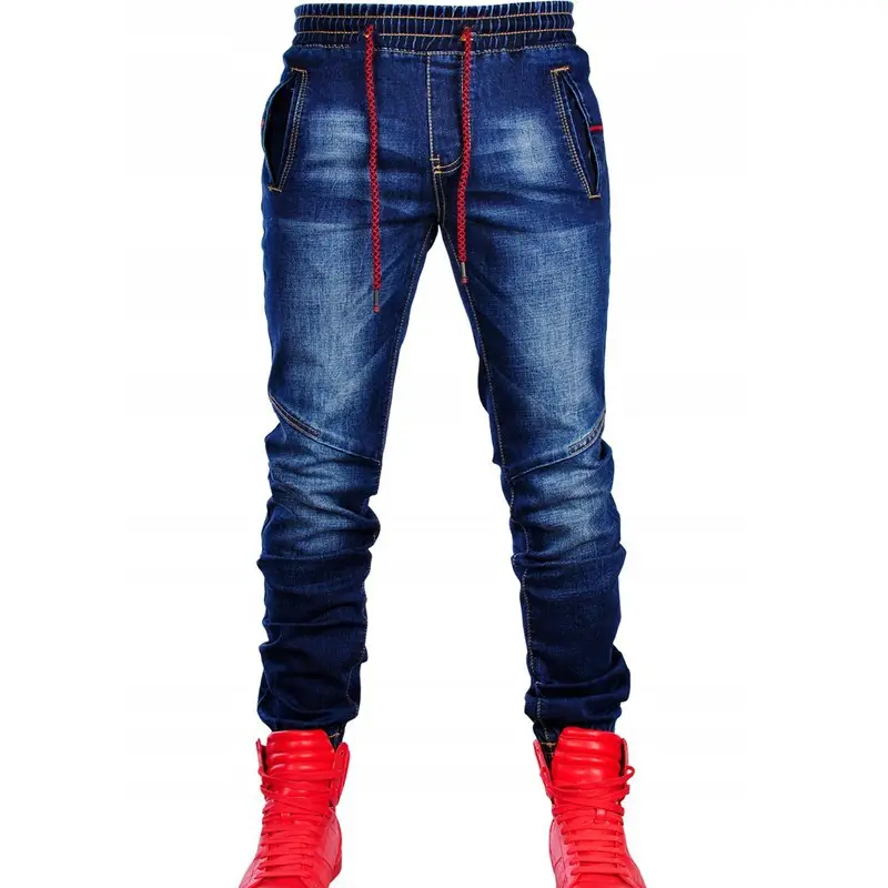 Лидер продаж, высококачественные обтягивающие джинсы для бега, синие обтягивающие джинсы, мотоциклетные джинсы на шнурке, OEM, под заказ