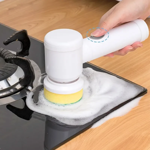 Cordless Rotary Scrubber with 5 Replaceable <b>Brush</b> Heads Rechargeable Bathroom and Kitchen Tile Cleaning <b>Brush</b> - Product Image 3