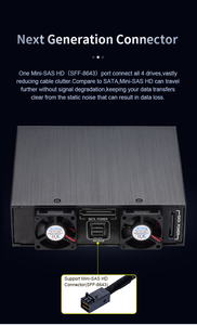 Tray-ít <span class=keywords><strong>4</strong></span>-bay 2.5 "<span class=keywords><strong>SATA</strong></span>/SAS SSD/HDD bao vây cho 5.25" bay minisas HD (SFF-8643) kết nối - Product Image 5