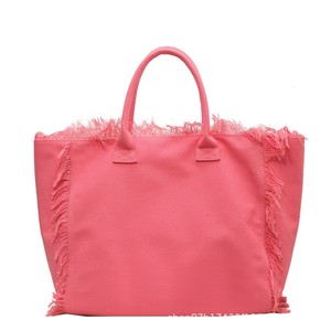 Fashion Trend Women Large Capacity Casual Travel Striped Handmade Tassel Handbag Light Luxury <b>Canvas</b> <b>Totes</b> - Product Image 4