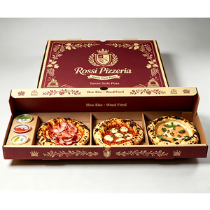 Caja de Pizza Personalizada de 3 Compartimentos, Empaque de Cartón de Grado Alimenticio para Mini Pizzas, Cajas para Llevar - Product Image 6