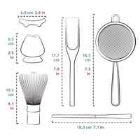Ensemble Matcha en Porcelaine 5 Pièces Prêt à Expédier : Cuillère à Thé, Fouet en Bambou 100 Dents avec Support pour Fouet, Bol en Céramique – En Stock