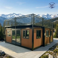 Maison conteneur pliable Ray-Zen pour resort écologique, cabane panoramique pour location de vacances de luxe, maison préfabriquée à énergie solaire