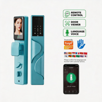 Serrure intelligente à reconnaissance faciale 3D haute sécurité, contrôle par application TTlock, clavier numérique, interphone vidéo, porte en aluminium, Cloud