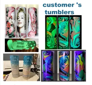 USA Warehouse 2 Days Delivery 20OZ Sublimation Blanks Stainless Steel Skinny Sublimation Straight Tumblers With Straw