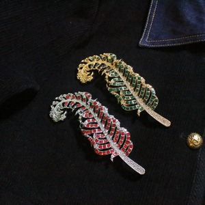 Broche de Pluma con Flor de Cristal Rojo Vintage, Elegante y Bonito, Regalo de Joyerí<span class=keywords><strong>a</strong></span> para Mujer - Product Image 5