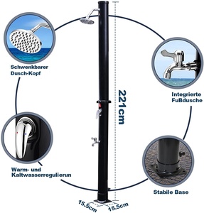 <span class=keywords><strong>Douche</strong></span> <span class=keywords><strong>solaire</strong></span> de jardin de camping de forme ronde noire Offre Spéciale 20L avec rince-pieds pour <span class=keywords><strong>douche</strong></span> de piscine de plage - Product Image 6
