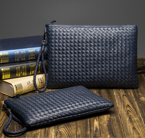 Borsa all'ingrosso della borsa della pochette di cuoio della moda degli uomini della borsa della busta del documento intrecciata borse a mano - Product Image 6