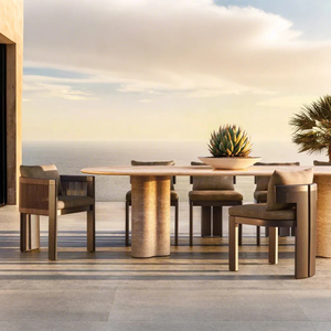Conjunto de Comedor de Aluminio para Jardín, Muebles de Exterior, Juego de Mesa y Sillas de Aluminio para Patio y Hotel - Product Image 1