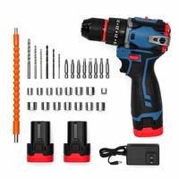 Kit de perceuse à percussion sans fil portable sans balais, visseuse électrique à batterie au lithium à vitesse variable, accessoires, ensemble d'outils électriques pour le bricolage