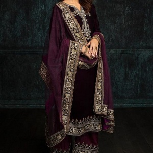 --Indian/Pakistani-Party-Wear-Embroidery work on Long-Kurta- Plazo-With Heavy Dupatta Dress for Party & Wedding wear=2020 - Product Image 1