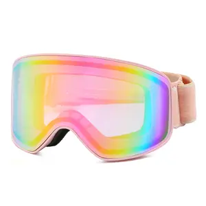 2024 Ski brille Sport Snow Board Brille OEM Custom Anti Fog Ski brille Gurte Linse Ski brille
