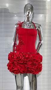 ชุด2ชิ้นเสื้อและกระโปรงสั้นลายดอกไม้ชุด2ชิ้นเสื้อสไตล์บูติกสตรีท GX50212 - Product Image 2